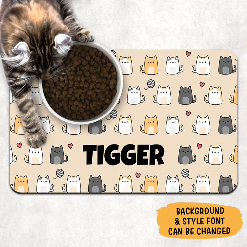 cat food mat personalized