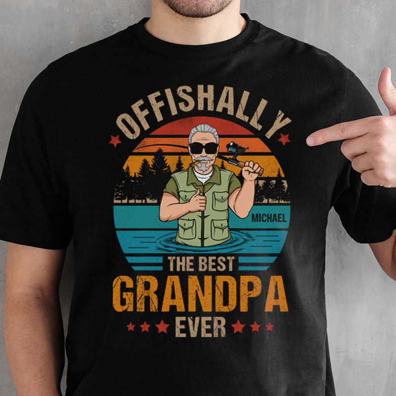 Personalized Gift Idea, Custom Family Gifts - Real Cool Grandpa or Papa Old Man PersonalFury Fishing T Shirt, Pullover Hoodie / Navy Color / 4XL