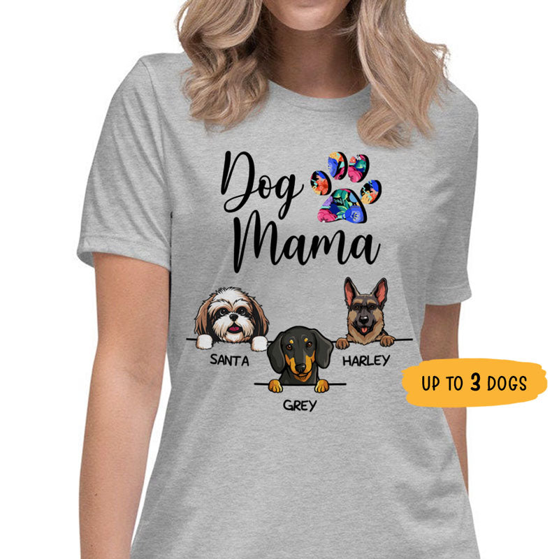 Dog Mama, Custom T Shirt, Personalized Gifts for Dog Lovers - PersonalFury