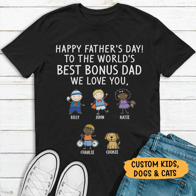 Bonus Dad Shirt for Fathers Day Gift - Bonus Dad Tshirt for - Inspire Uplift