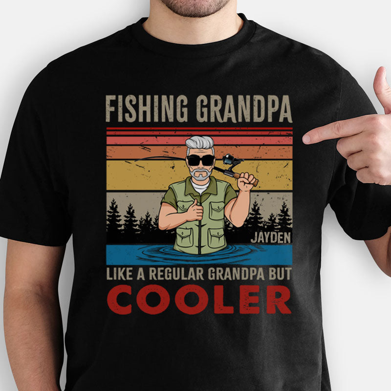 fishing dad like a regular dad but cooler t shirt 26520436 Vector