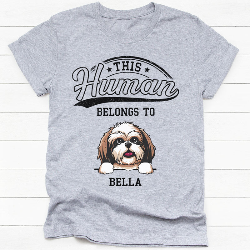 This Human Belongs To Custom Title, Personalized Shirt, Gift For Dog L