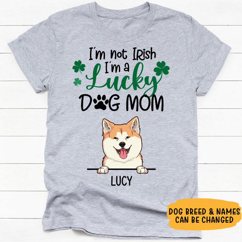 thegericapups Personalized St. Patrick's Day Shirt for Dog Owners, Dog Mom St. Patrick's Day, My Dog Is My Good Luck Charm Personalized