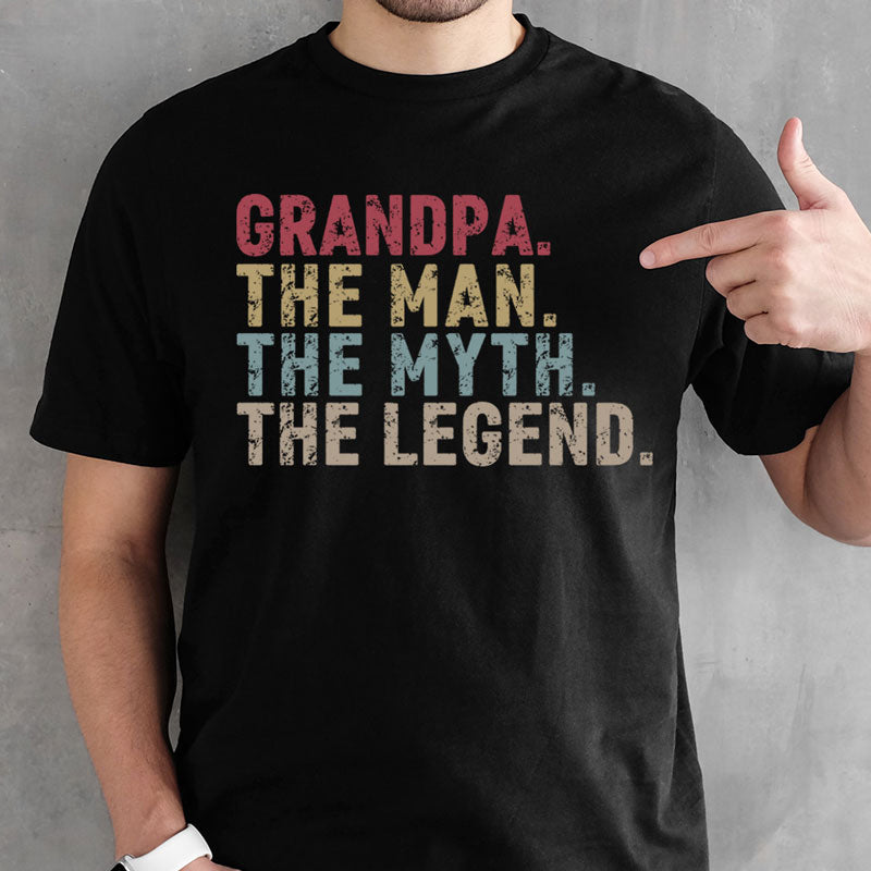 Personalized Gift for Dad, Gift for Grandpa, Custom T Shirt - The Man The Myth, Family Gift, PersonalFury, Basic Tee / Royal / 5XL