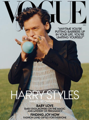 harry styles on the cover of vogue magazine