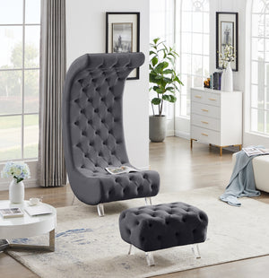Curved Tufted Velvet Accent Chair in 6 Color Options