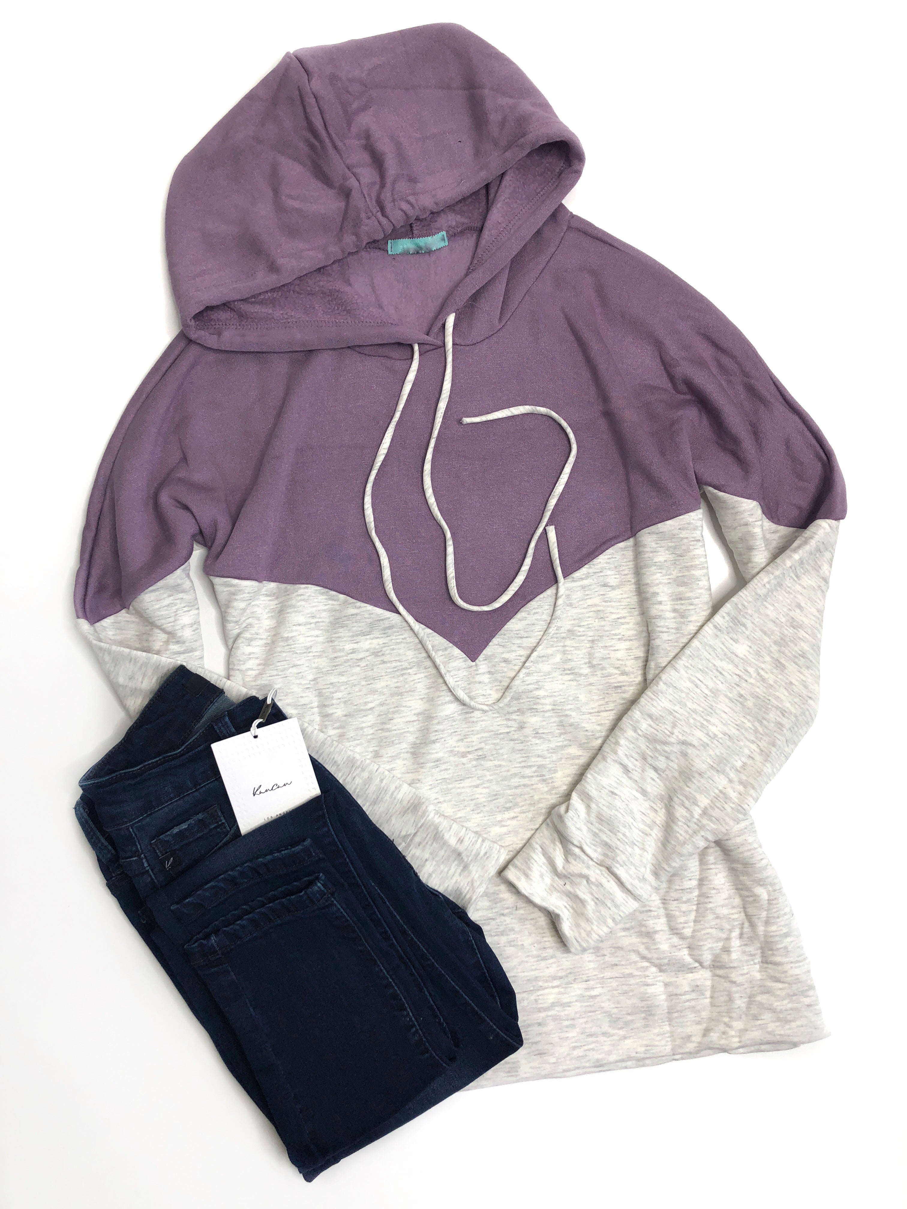 lavender color hoodie