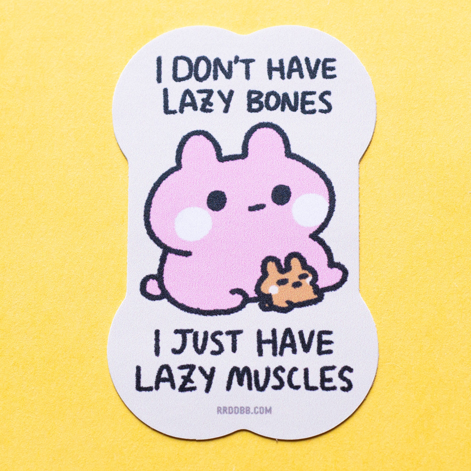 Lazy Muscles Bunny Sticker