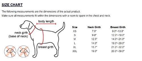 Puppia Soft Harness Size Chart