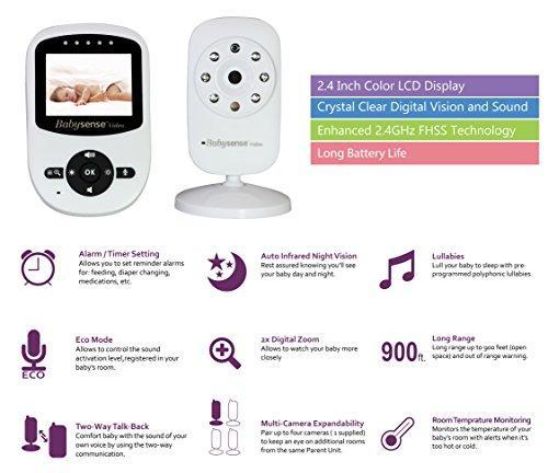 babysense video baby monitor with infrared night vision