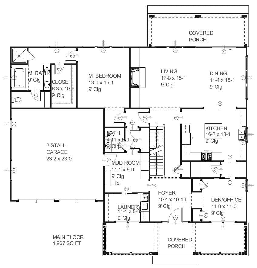 Craftsman Plan With Covered Porch Hollister Floor Plan