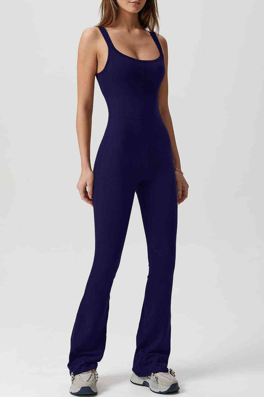 Halter Neck Flare Sport Jumpsuit – Lydia Endora