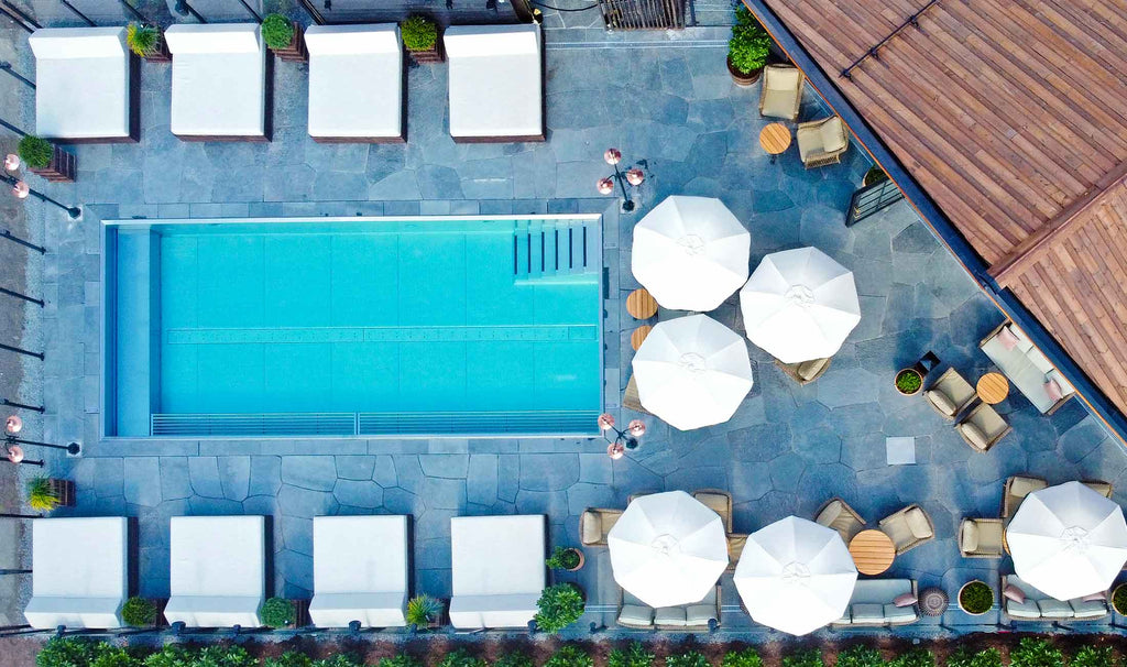 Fyri Resort Pool umbrellas by Basil Bangs