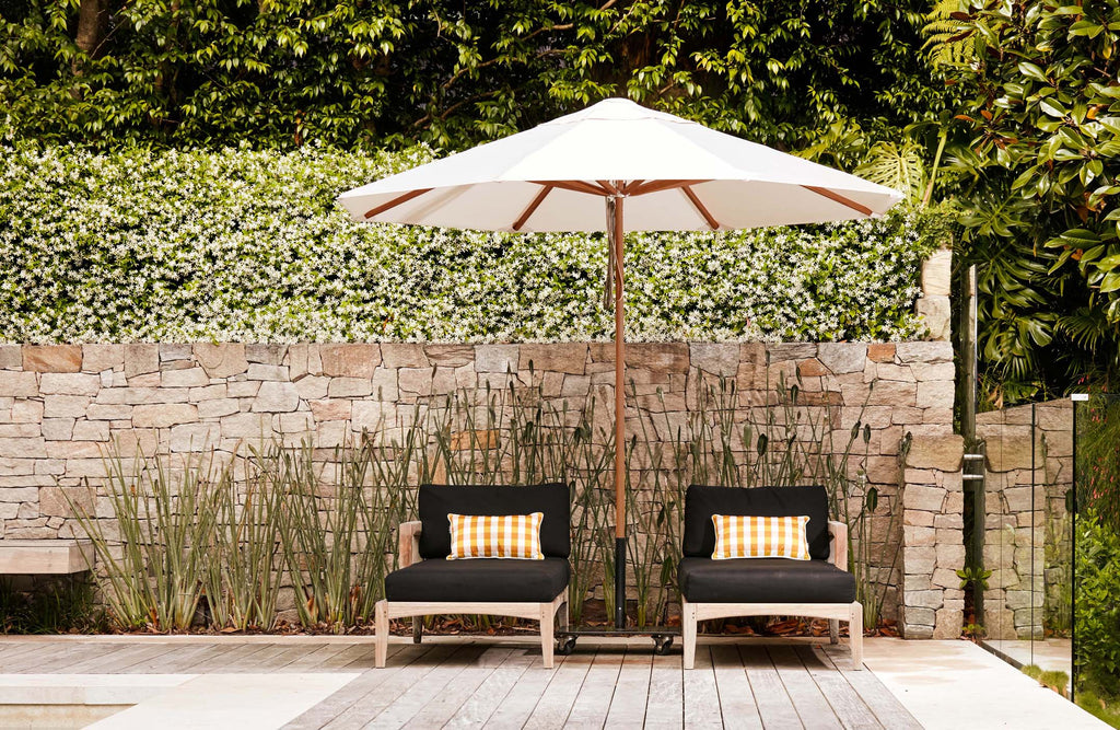 Timber-look Aluminium Garden Pool and Patio Umbrella