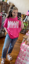 PEARL & FRINGE MAMA PINK TEE