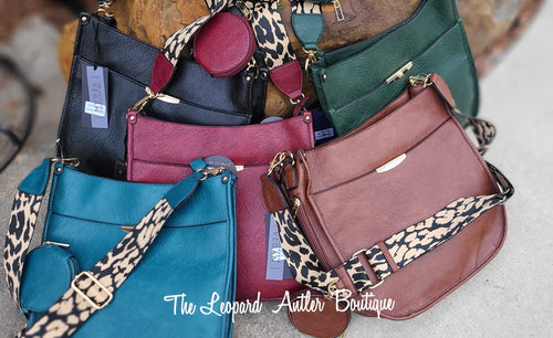 Maroon Leopard Crossbody purse