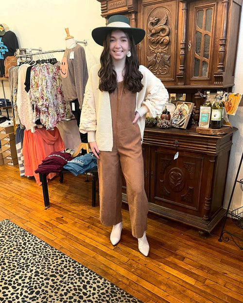 Camel Corduroy Jumpsuit