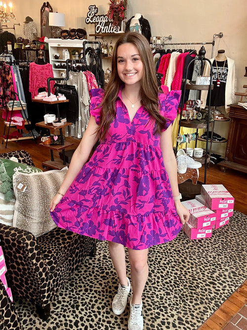 Magenta Floral Dress