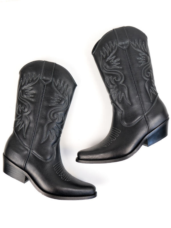 vegan leather cowboy boots