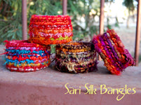 Color Crazy Pattern Sari Silk Bangle