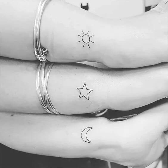 Sun, Moon and Stars Tattoo