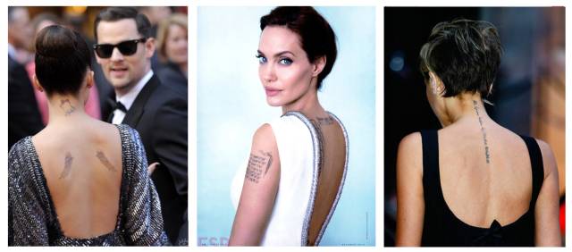 actresses' back tattoo