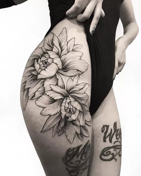 flower butt tattoo