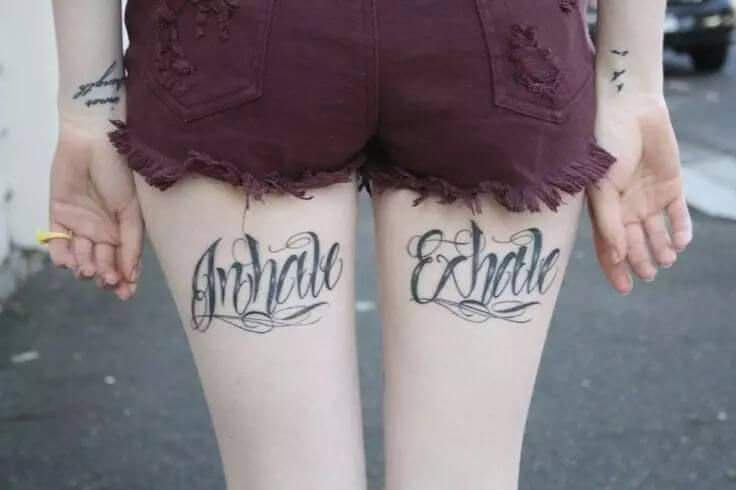 thigh tattoos