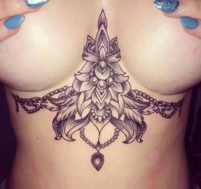 under breast tattoo