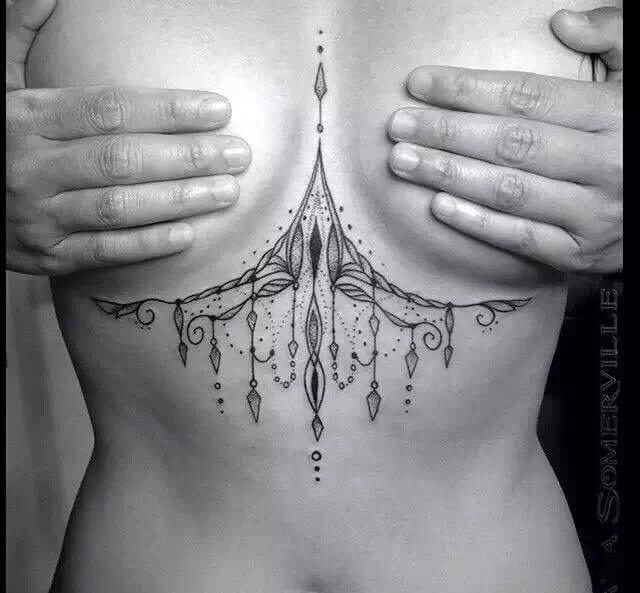 under breast tattoo