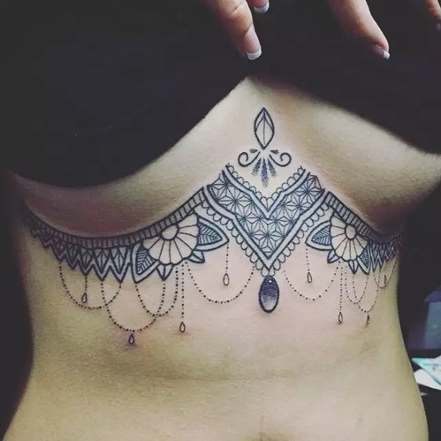 under breast tattoo