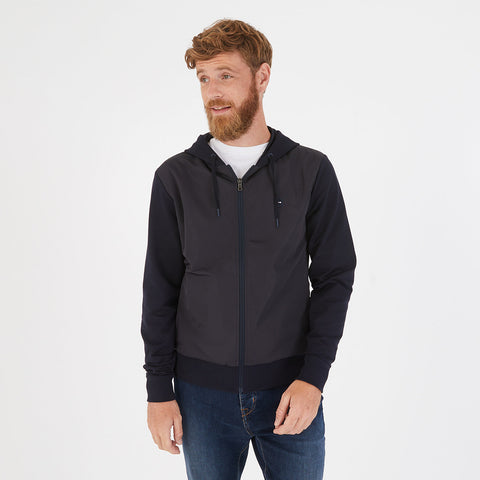 Eden Park navy zip-up hoody, with water resistant fabric, available at StylishGuy Menswear Dublin