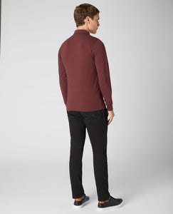 Mens Long Sleeve Plum Polo Stretch Cotton Tops from Remus Uomo, available at StylishGuy Menswear Dublin