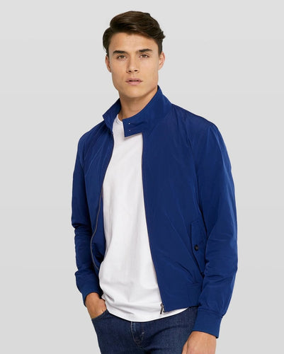 Van Gils Blue Bomber Jacket at StylishGuy Menswear Model