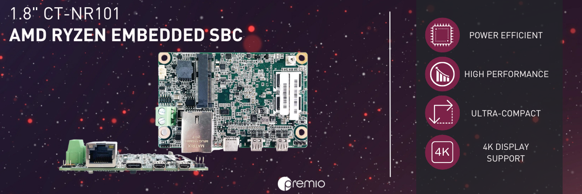 Premio 1.8" AMD Ryzen Embedded SBC