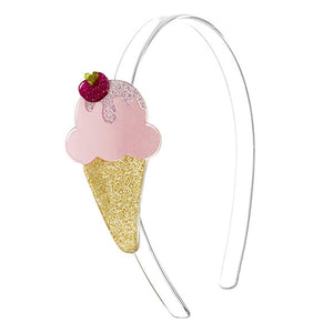 Ice Cream Headband - Satin Pink -  Lilies & Roses NY