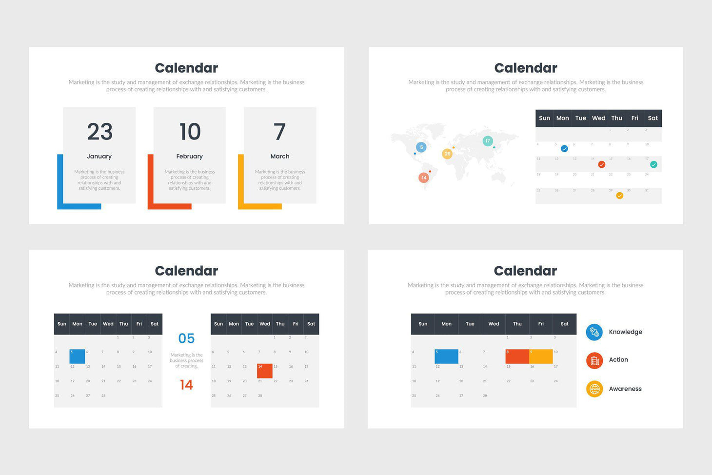 Calendar Infographics Template Slidequest