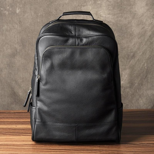 Black Genuine Leather Backpack - Business Travel Laptop Bags | EvoFine