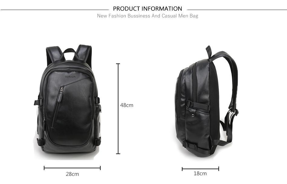 Casual Leather Laptop Backpack Fashionable Waterproof Design – EvoFine