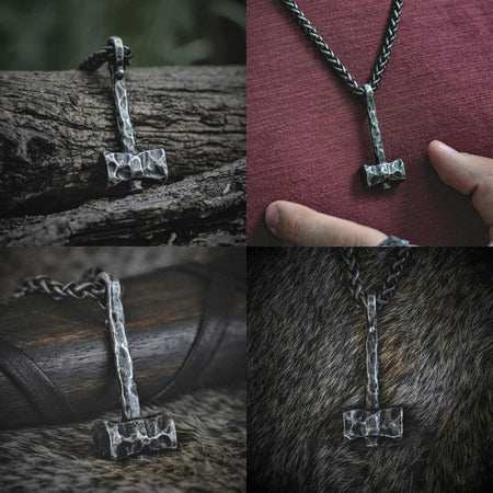 Antique Hammer Pendant Necklace