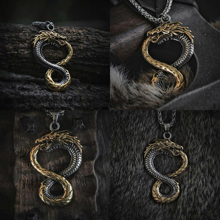 Silver-Gold Jormungandr Necklace