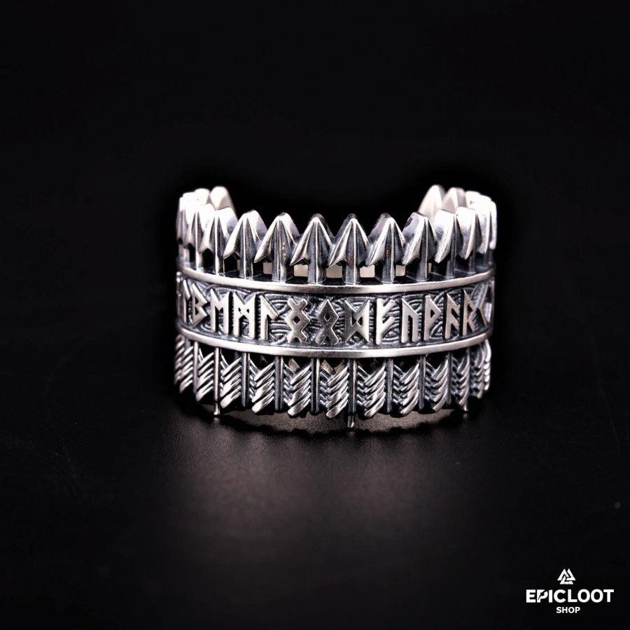 925 silver Elder Futhark Arrows Ring