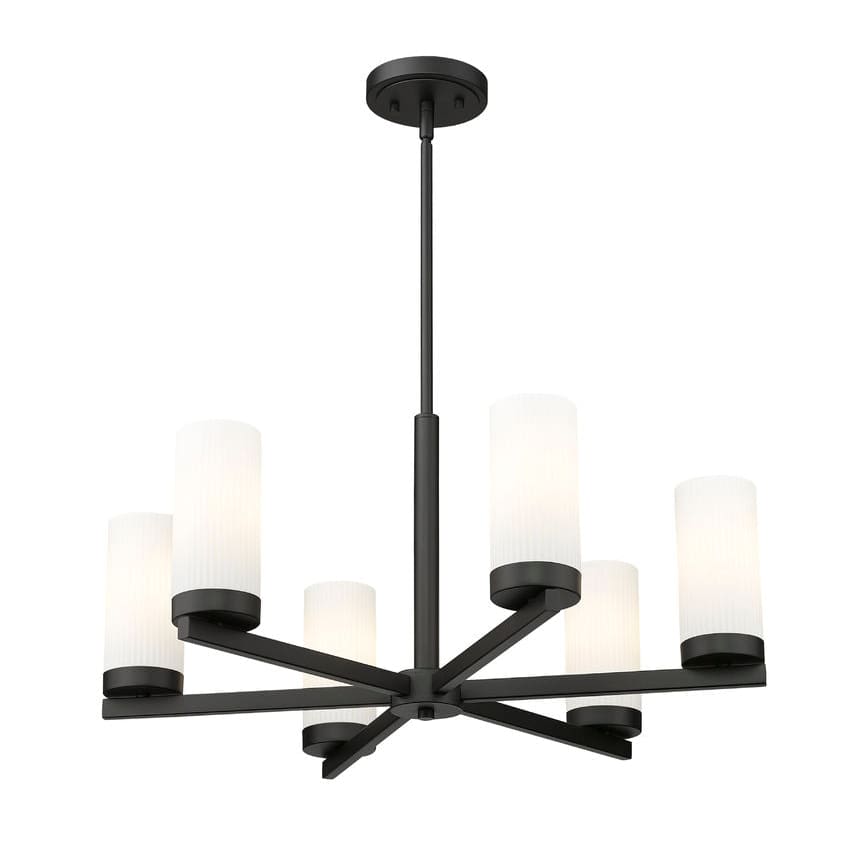 Z-Lite Danica Chandelier Matte Black 6 Light 3044-6MB
