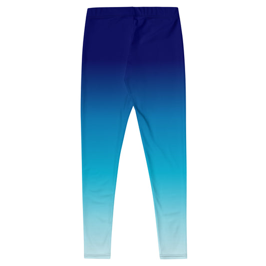 Royal Blue Stars Leggings for Women, Monogram Printed Yoga Pants Cute