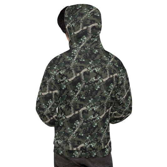 Real Camo Hoodie, Off White Cream Fall Leaf Camouflage Pullover