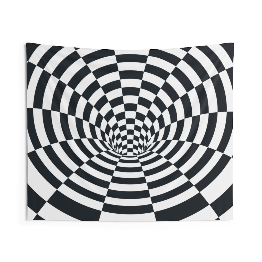 Trippy Tapestry Black White Psychedelic Optical Illusion Landscape In Starcove Fashion