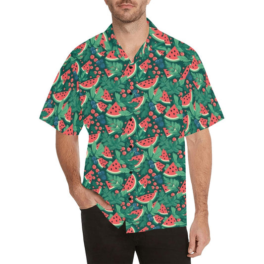 Starcove Red Tropical Flowers Men Hawaiian Shirt, Floral Print Vintage Summer Hawaii Aloha Moisture Wicking Beach Plus Size Cool Button Up Shirt Short Sleeve