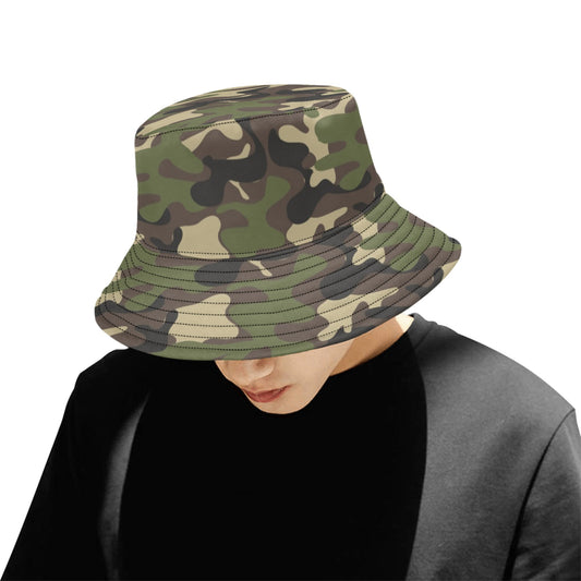 e4Hats.com Fly Fishing Embroidered Pigment Dyed Bucket Hat - Camo