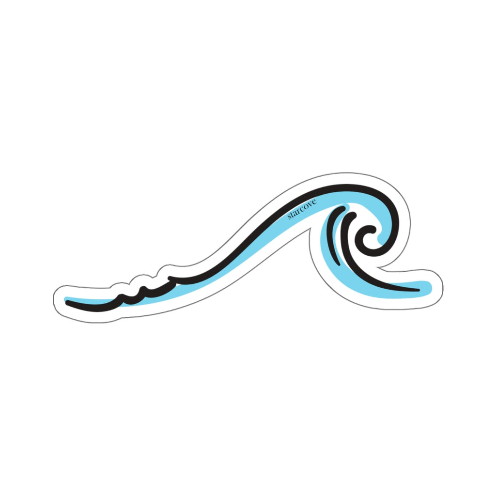 Vsco Wave Sticker, Ocean Sea Wave Hand Drawn Blue Laptop Vinyl Cute Wa ...