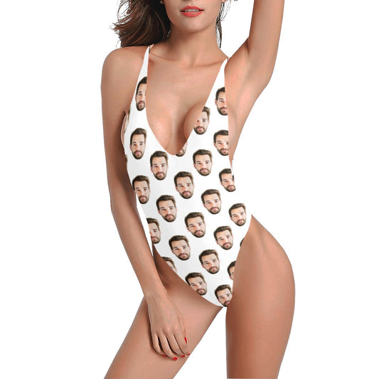 Custom Print Photo Faces Bathing Suit Women, Personalized One